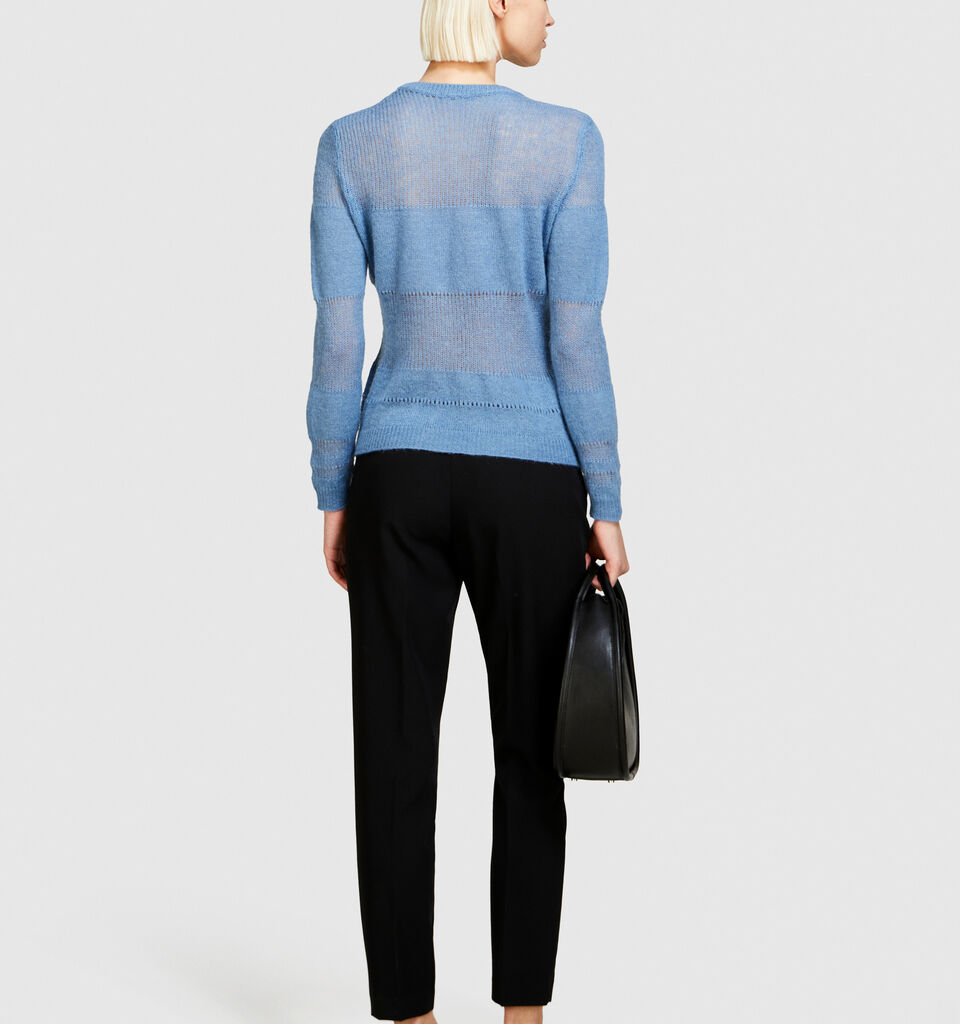 Alpaca blend sweater - women's crew neck sweaters - Light Blue | Sisley image number 3